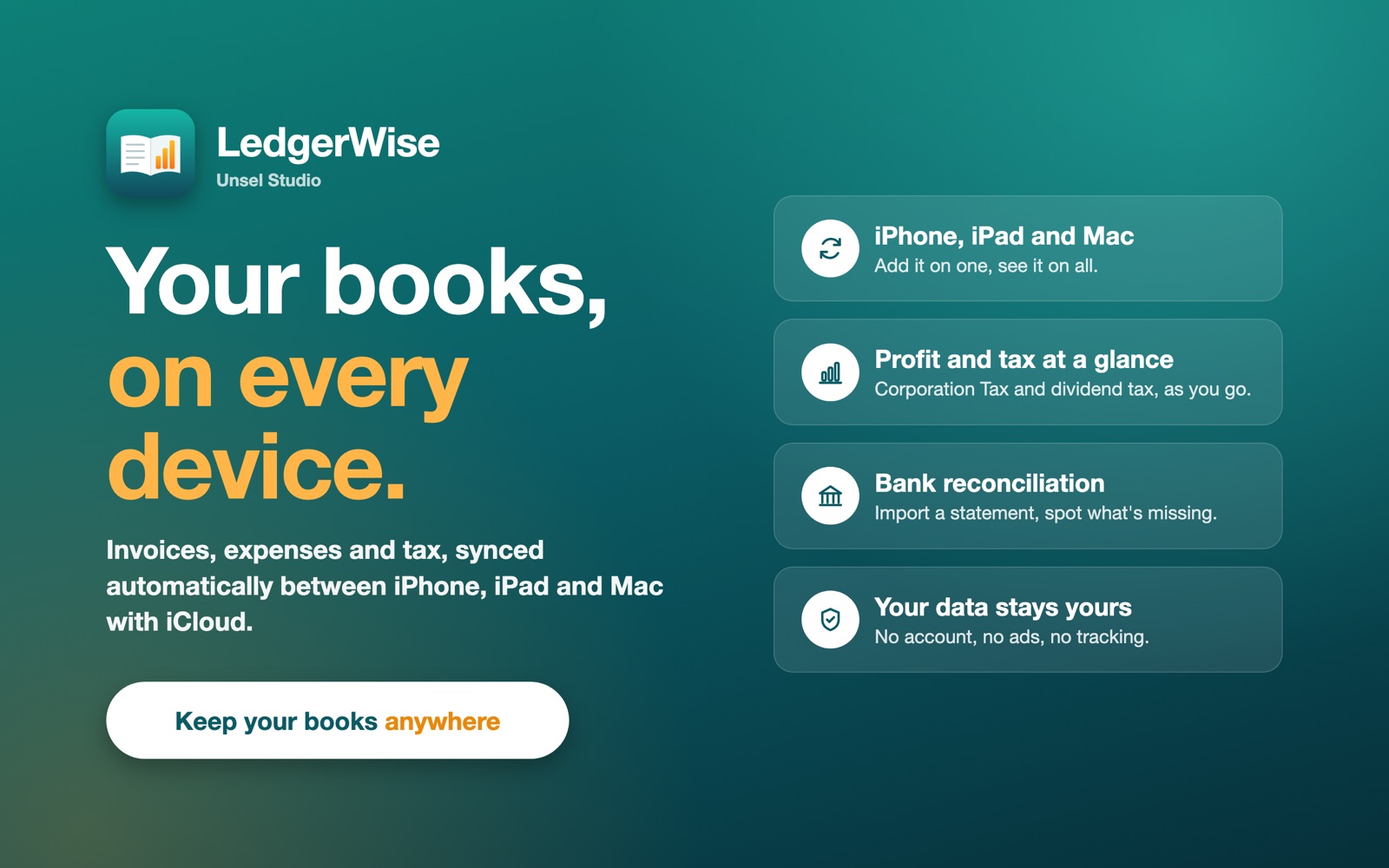 LedgerWise for Mac screenshot 1