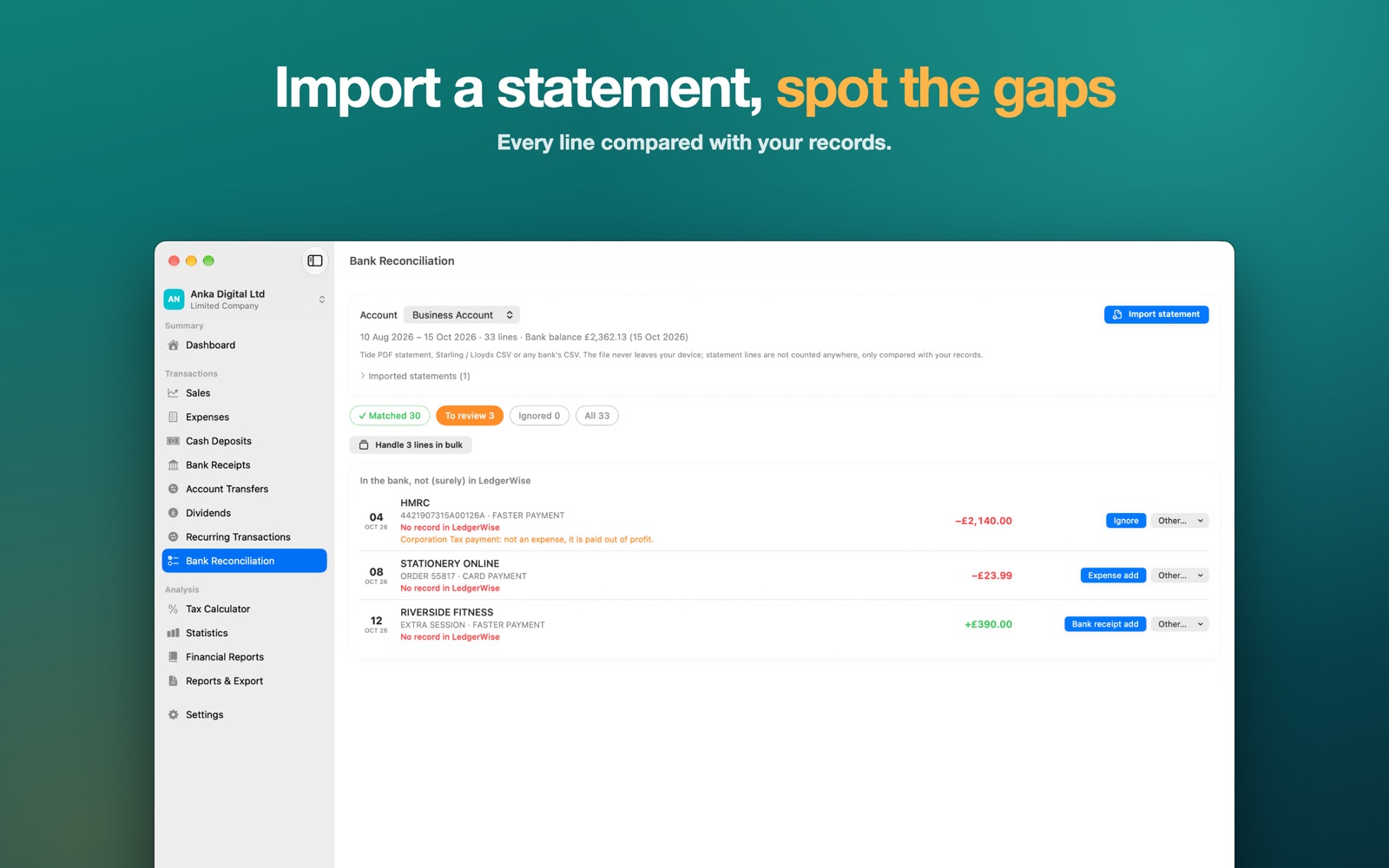 LedgerWise for Mac screenshot 4